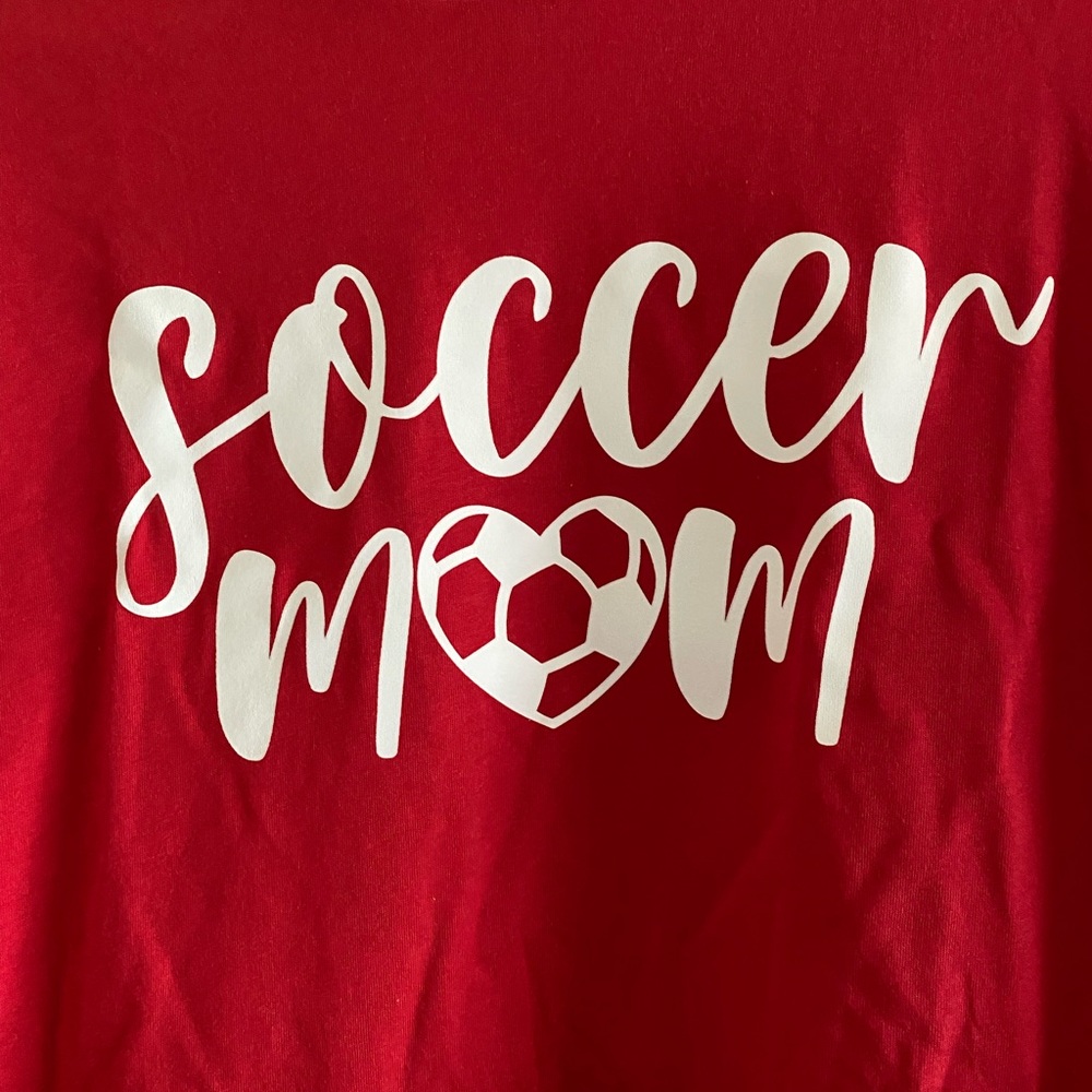 Red short sleeve Soccer Mom shirt